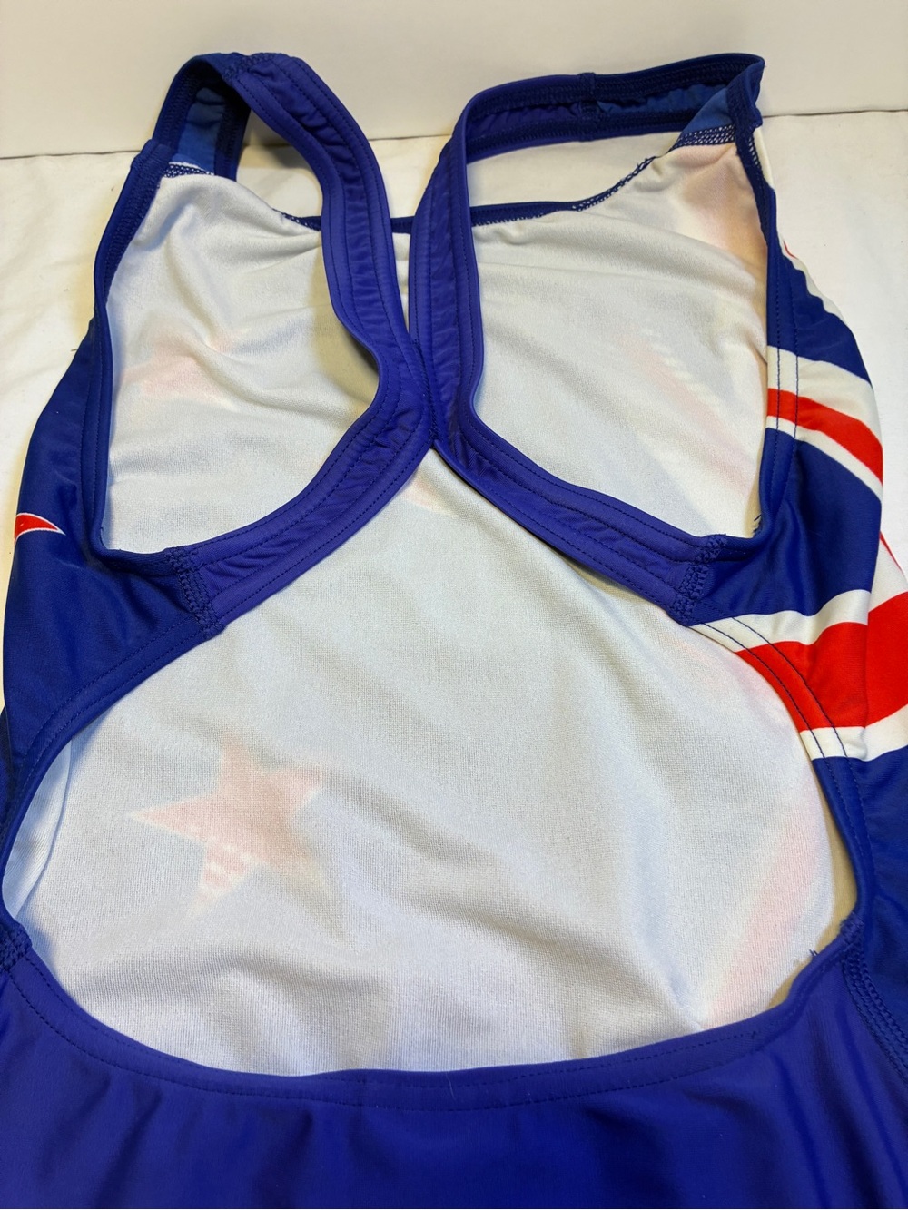 Speedo Girls Swim Suit New Zealand flag tags cut see measurements - Picture 5 of 8